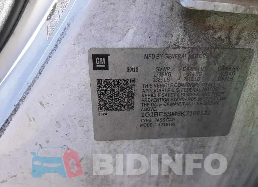 1G1BE5SM6K7109122 Photo# 12