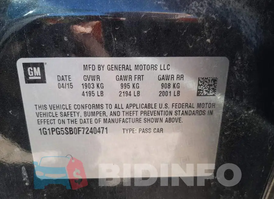 1G1PG5SB0F7240471 Photo# 10