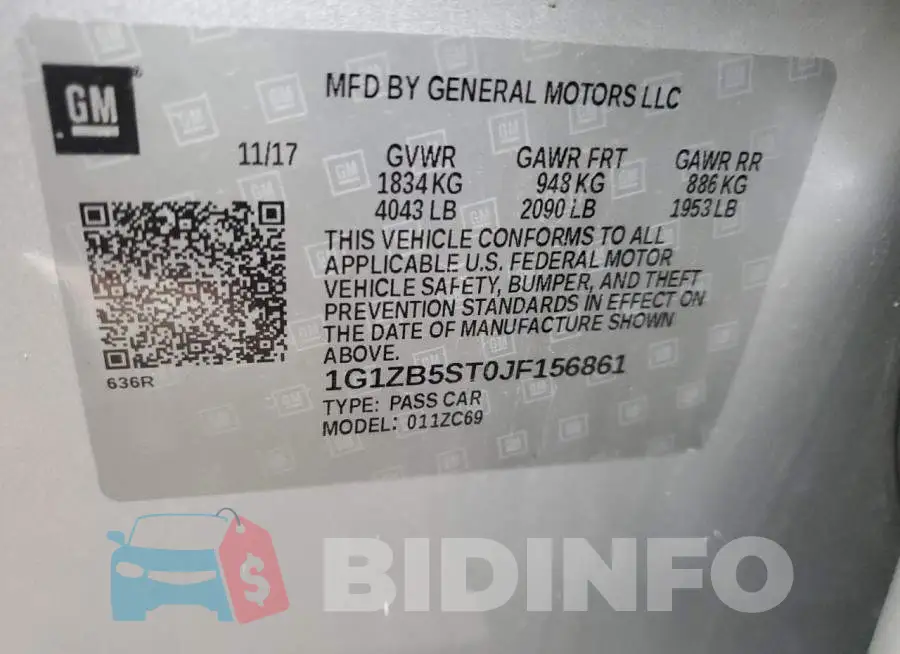 1G1ZB5ST0JF156861 Photo# 12
