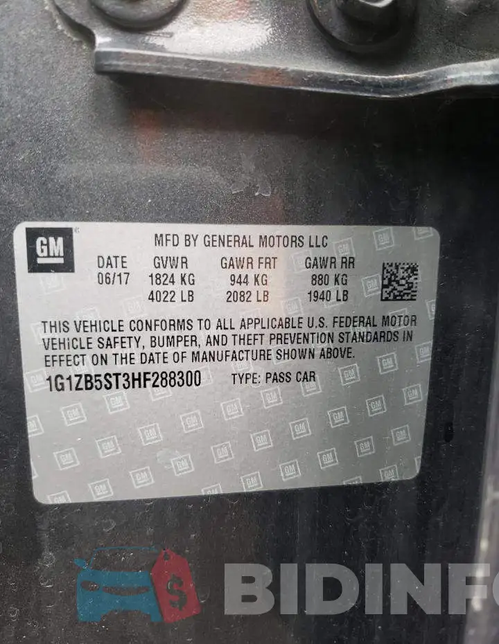 1G1ZB5ST3HF288300 Photo# 10