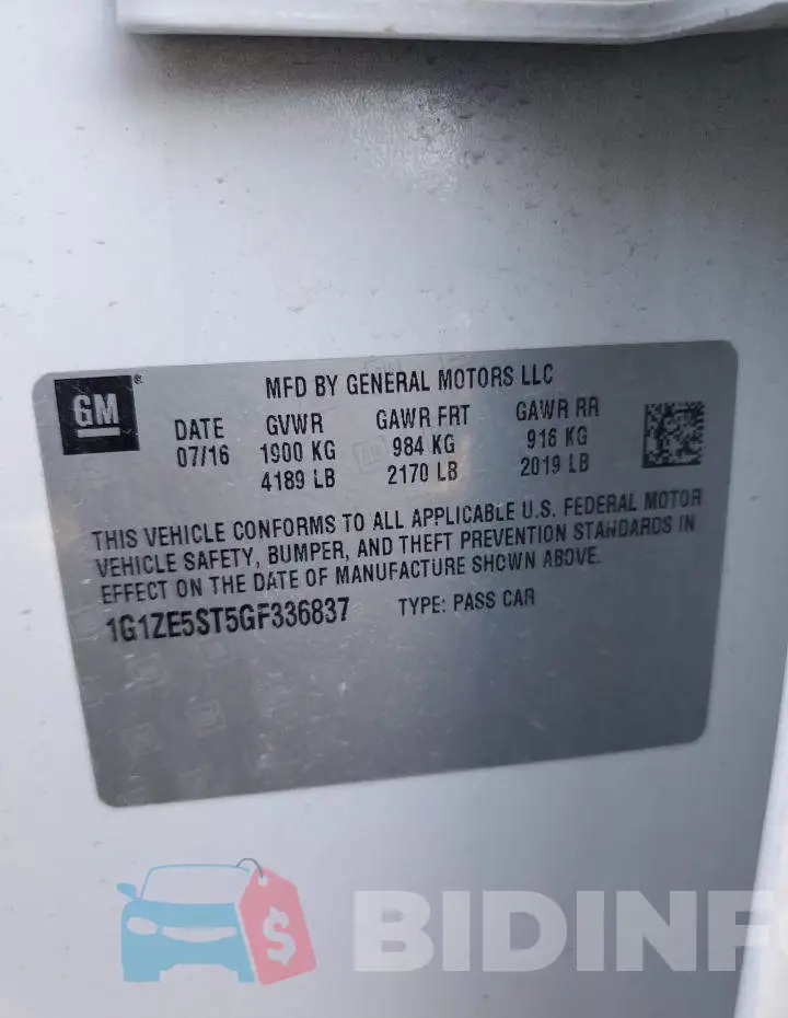 1G1ZE5ST5GF336837 Photo# 10