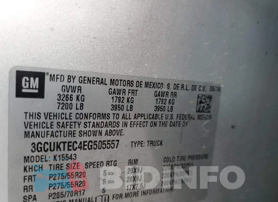 3GCUKTEC4EG505557 Photo# 12