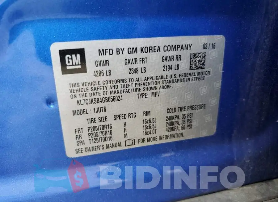 KL7CJKSB4GB656024 Photo# 10