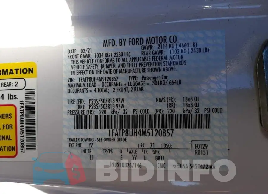 1FATP8UH4M5120857 Photo# 12