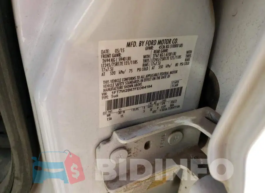 1FT7W2B67FED64194 Photo# 12