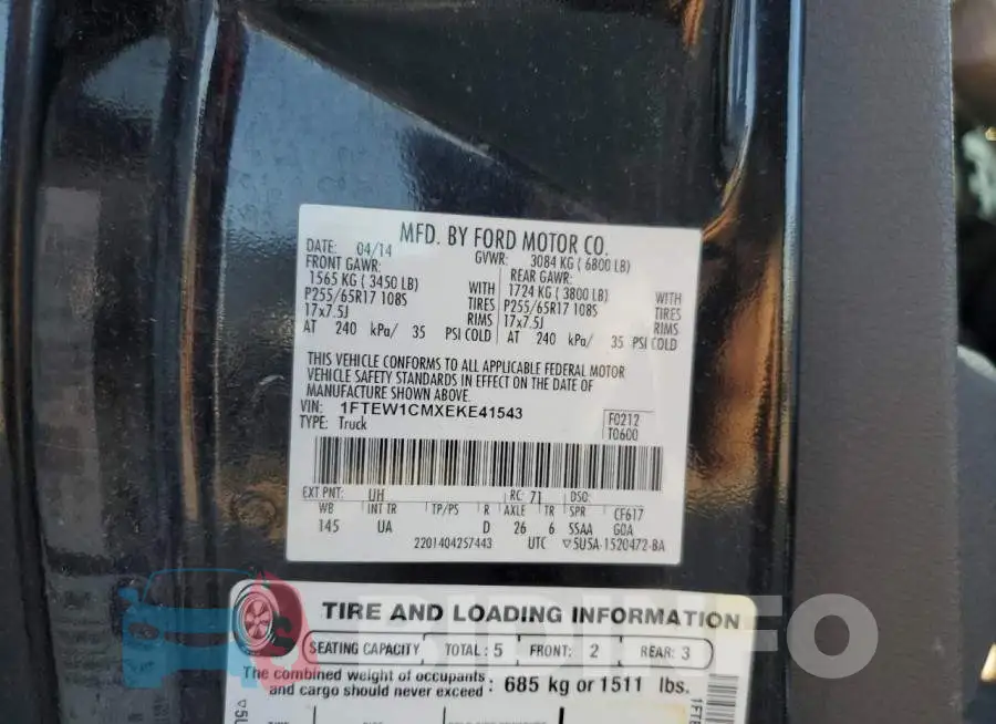 1FTEW1CMXEKE41543 Photo# 12