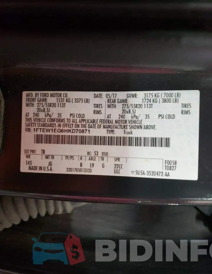 1FTEW1EG6HKD70871 Photo# 10