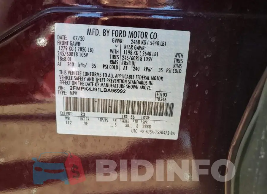 2FMPK4J91LBA96992 Photo# 13