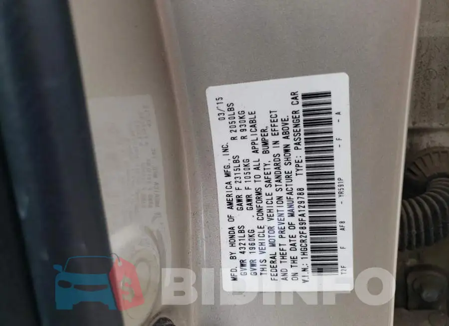 1HGCR2F89FA129788 Photo# 12