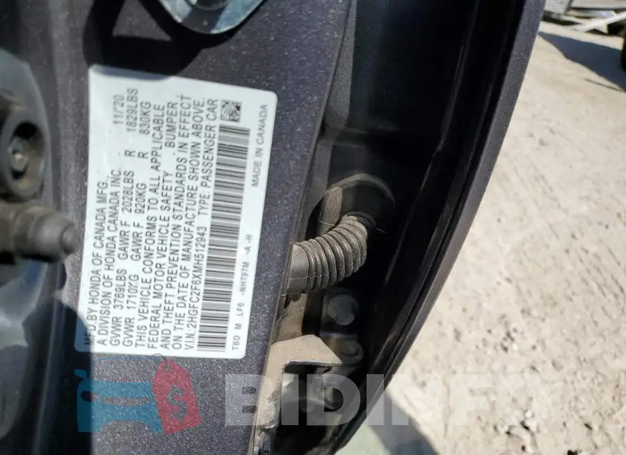 2HGFC2F6XMH512943 Photo# 10