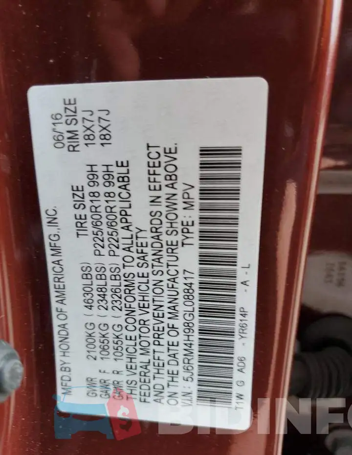 5J6RM4H98GL088417 Photo# 14