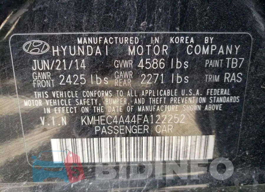 KMHEC4A44FA122252 Photo# 10