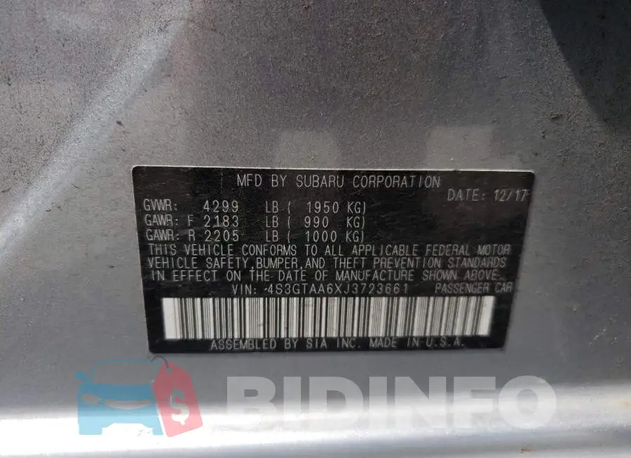 4S3GTAA6XJ3723661 Photo# 10