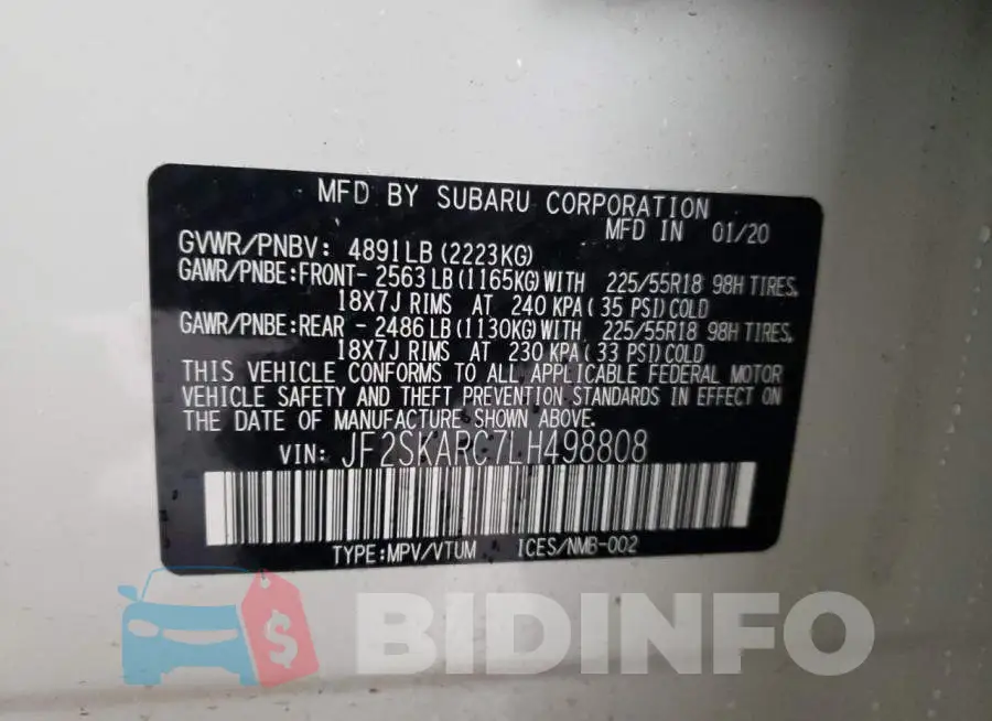 JF2SKARC7LH498808 Photo# 13