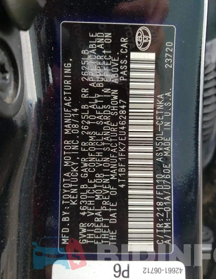 4T1BF1FK7EU462847 Photo# 12