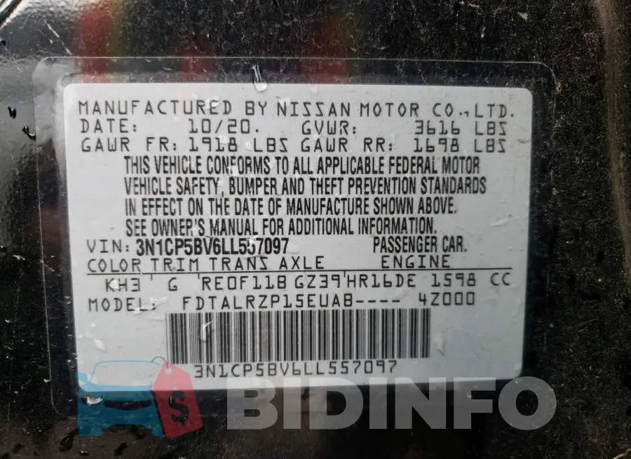 3N1CP5BV6LL557097 Photo# 10