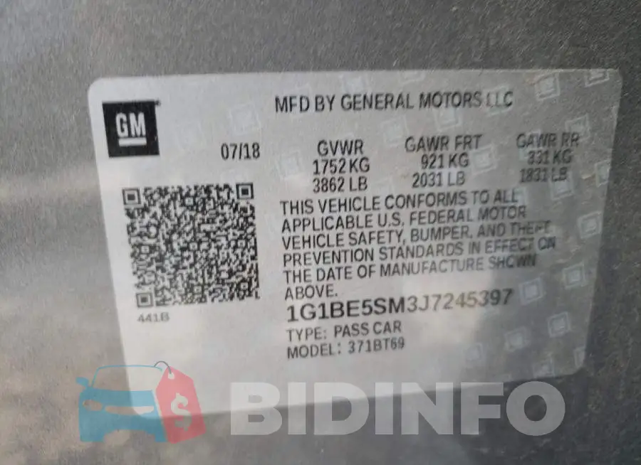 1G1BE5SM3J7245397 Photo# 10