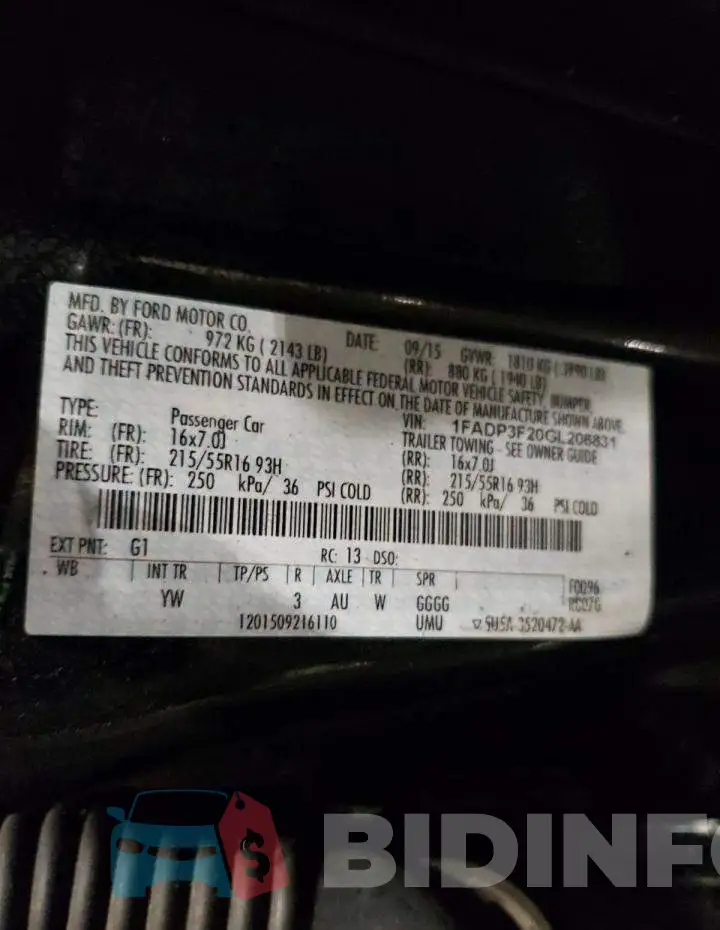 1FADP3F20GL206831 Photo# 12