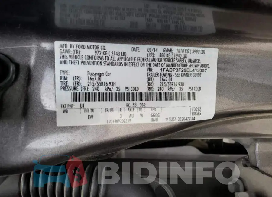1FADP3F26EL413057 Photo# 10