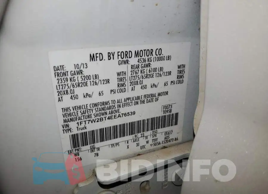 1FT7W2BT4EEA76539 Photo# 13
