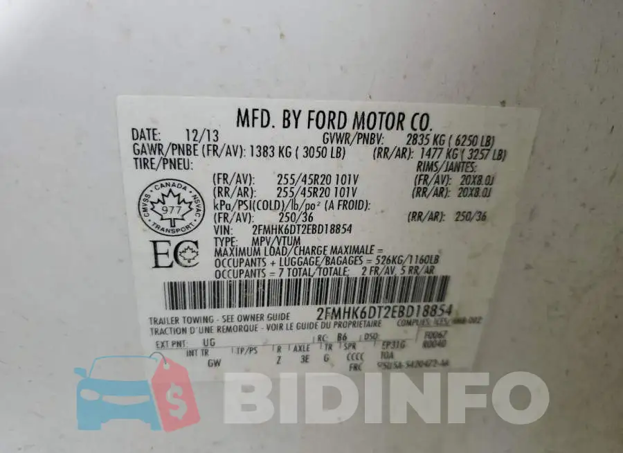 2FMHK6DT2EBD18854 Photo# 10