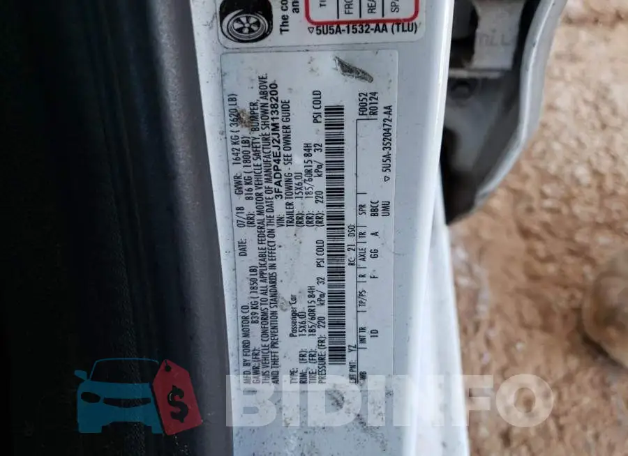 3FADP4EJ2JM138200 Photo# 10