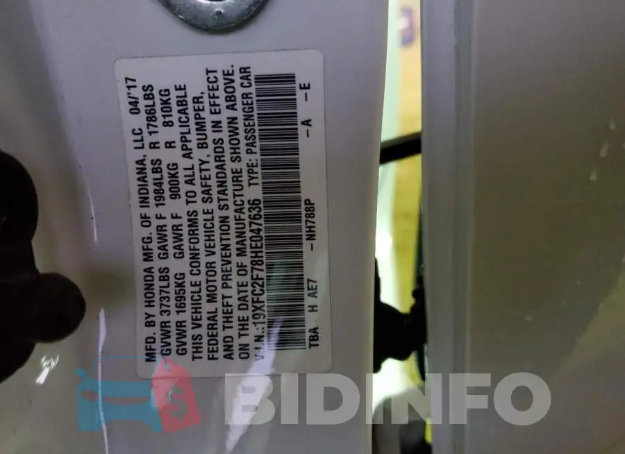 19XFC2F78HE047636 Photo# 13