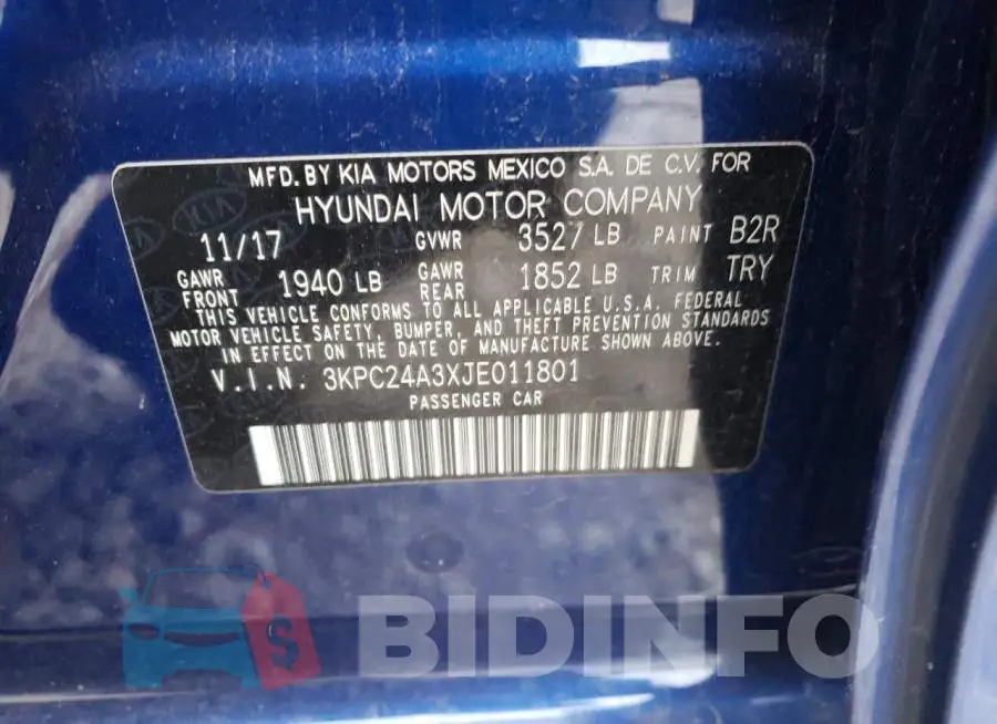 3KPC24A3XJE011801 Photo# 12