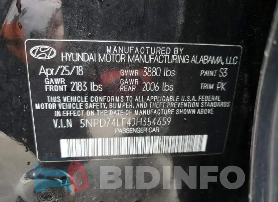5NPD74LF4JH354659 Photo# 12