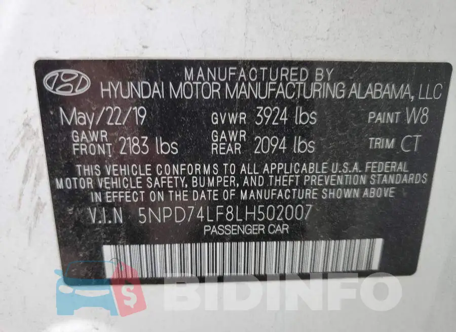 5NPD74LF8LH502007 Photo# 13