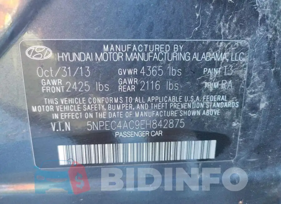 5NPEC4AC9EH842875 Photo# 12
