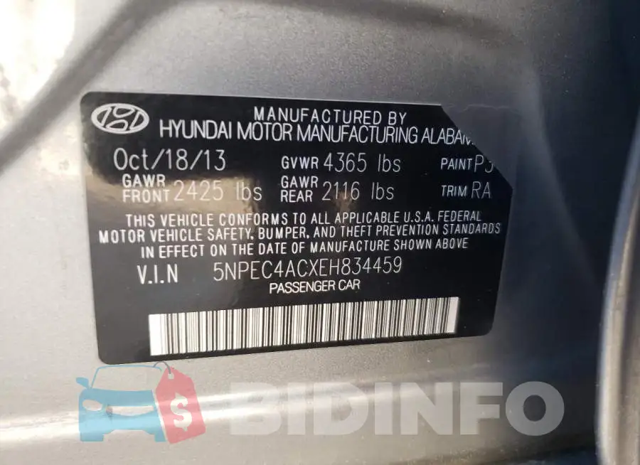 5NPEC4ACXEH834459 Photo# 12