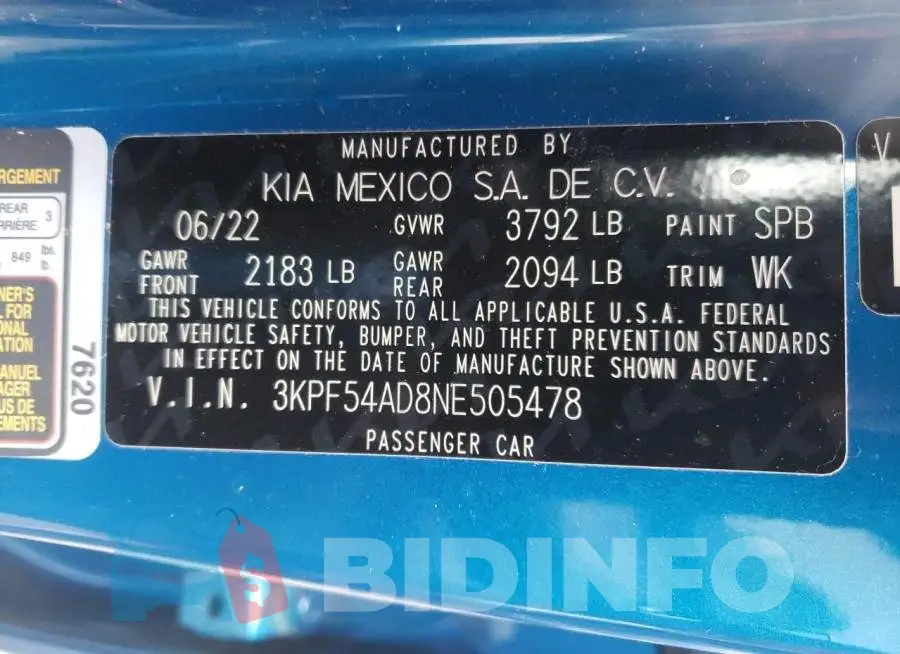 3KPF54AD8NE505478 Photo# 13