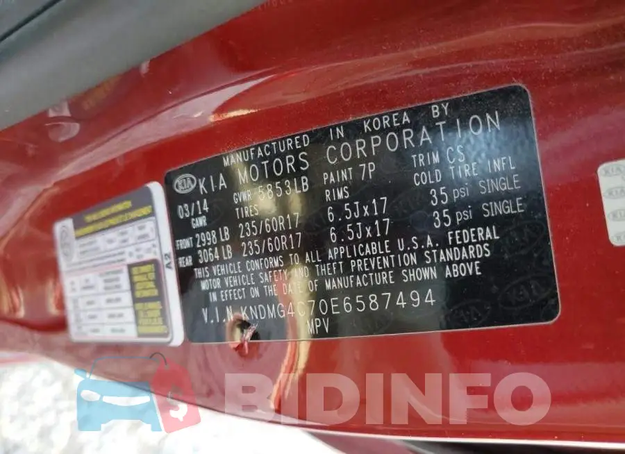 KNDMG4C70E6587494 Photo# 13
