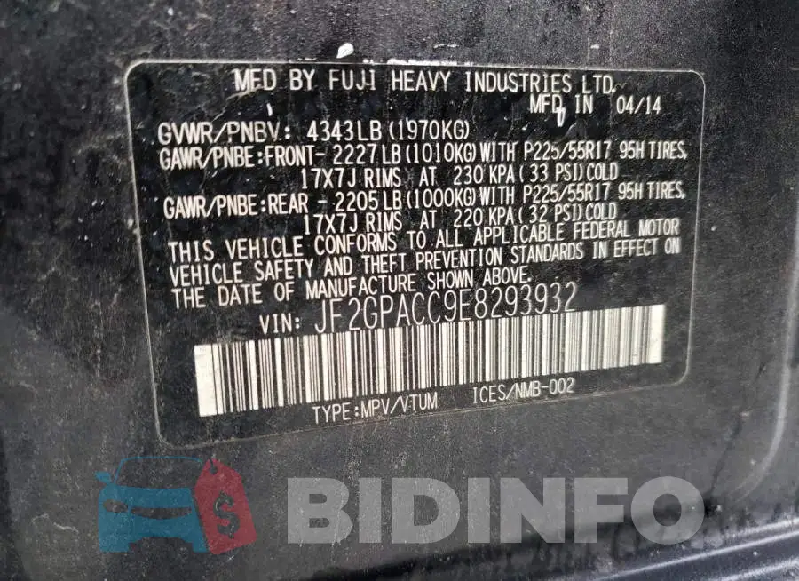 JF2GPACC9E8293932 Photo# 13