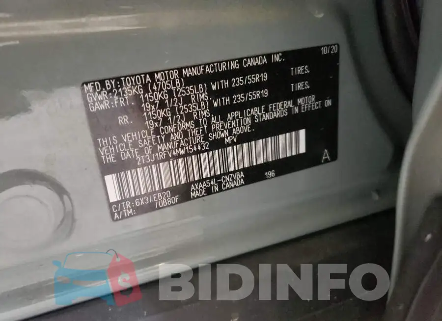 2T3J1RFV4MW154432 Photo# 13