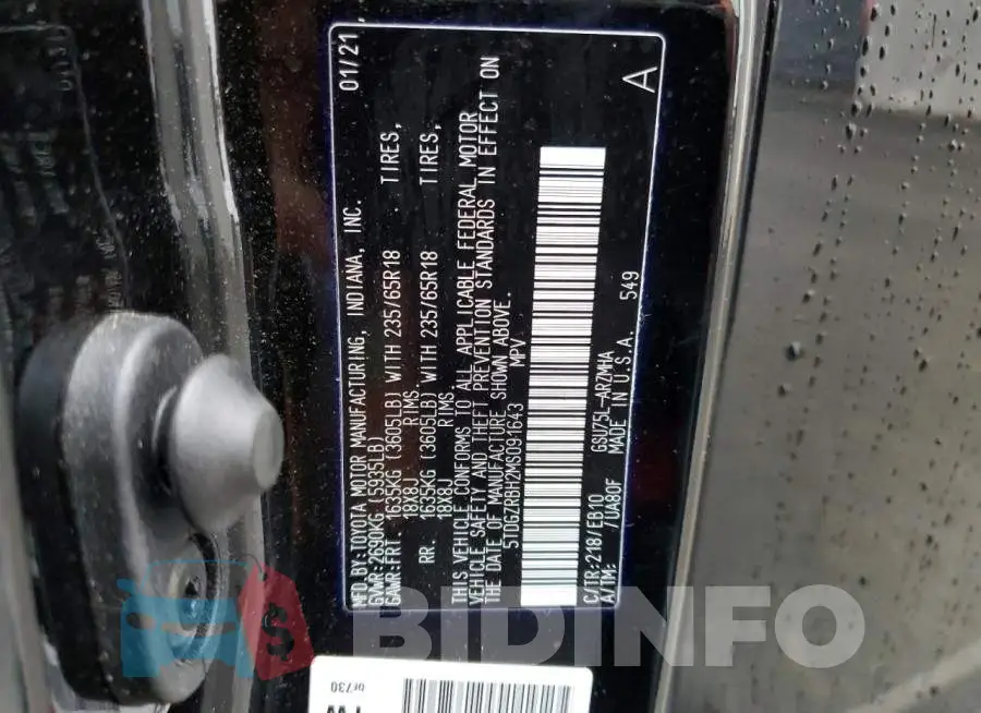 5TDGZRBH2MS091643 Photo# 14