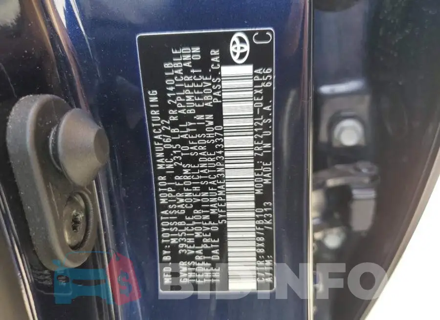 5YFEPMAE3NP343370 Photo# 12