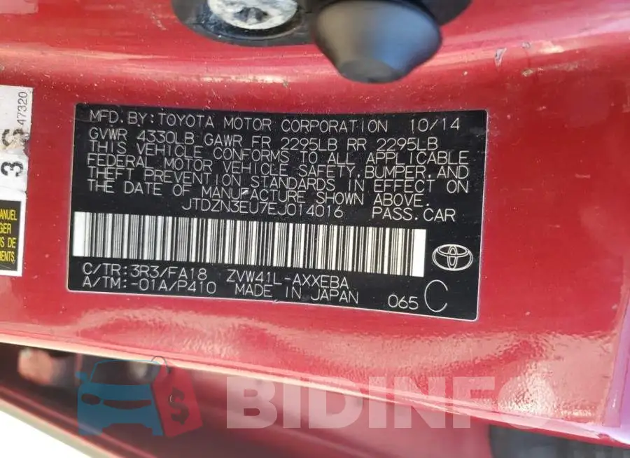 JTDZN3EU7EJ014016 Photo# 12