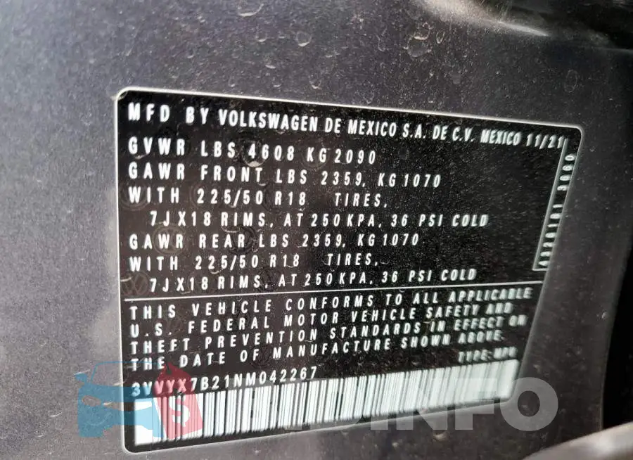 3VVYX7B21NM042267 Photo# 10