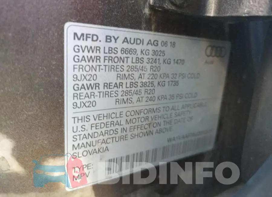 WA1VAAF76JD052086 Photo# 10