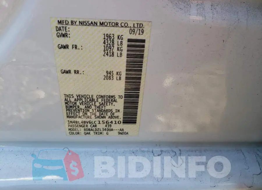 1N4BL4BV6LC156410 Photo# 12