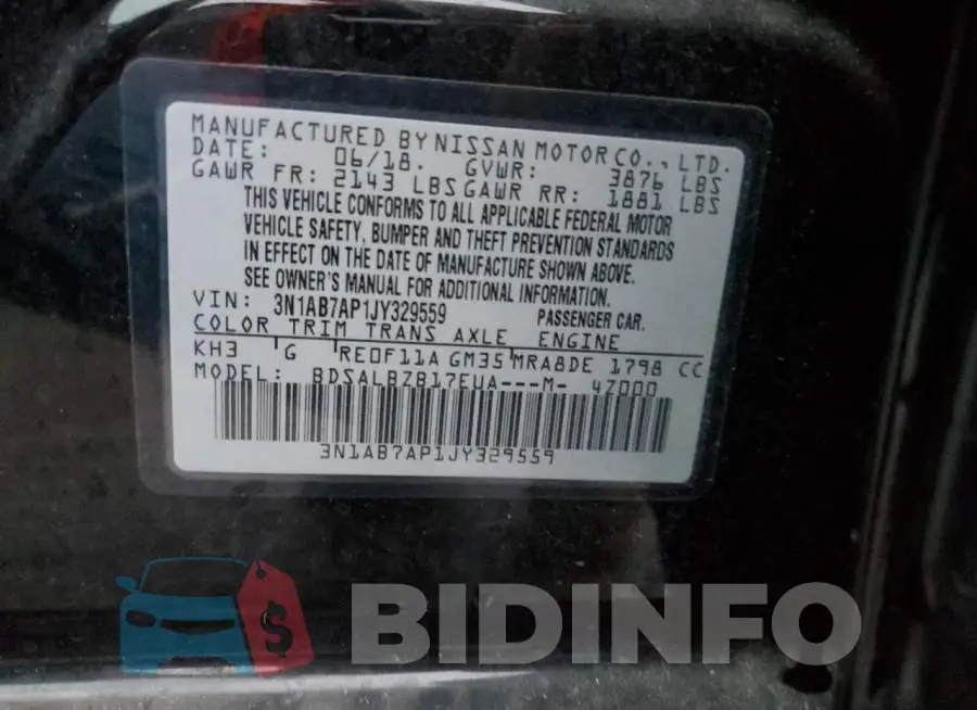 3N1AB7AP1JY329559 Photo# 12