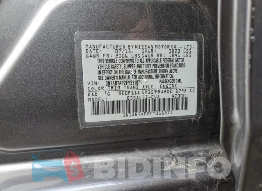 3N1AB7AP2FY311871 Photo# 10