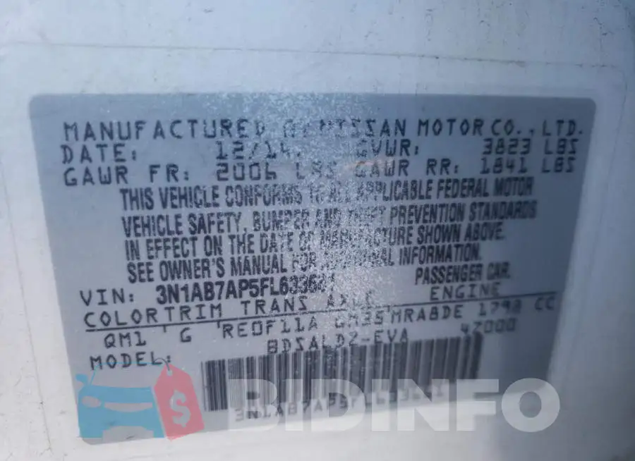 3N1AB7AP5FL633661 Photo# 12