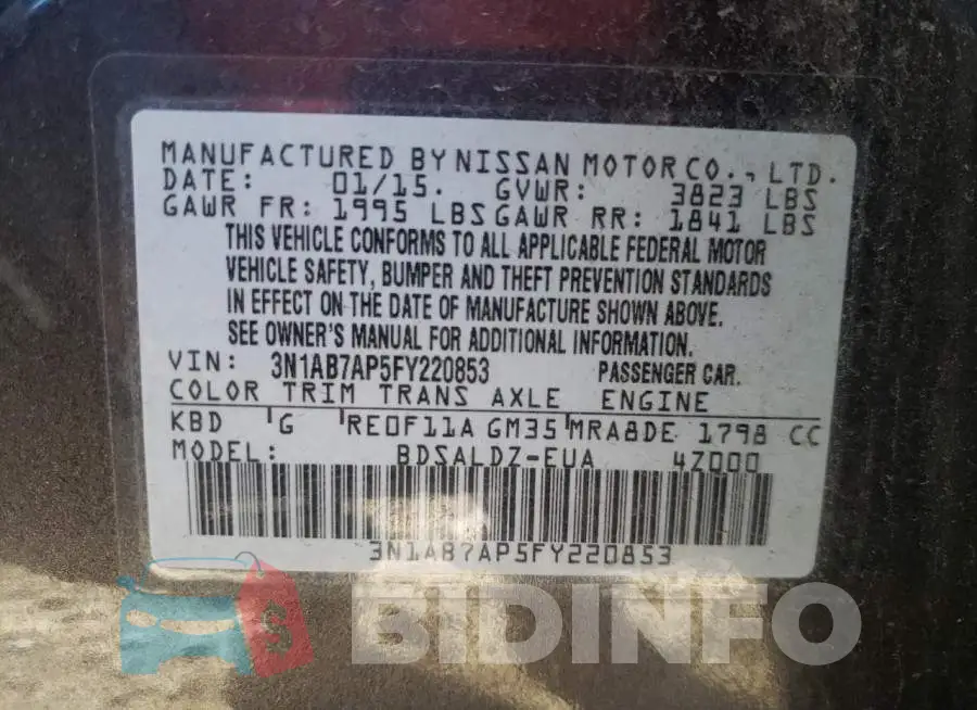 3N1AB7AP5FY220853 Photo# 12
