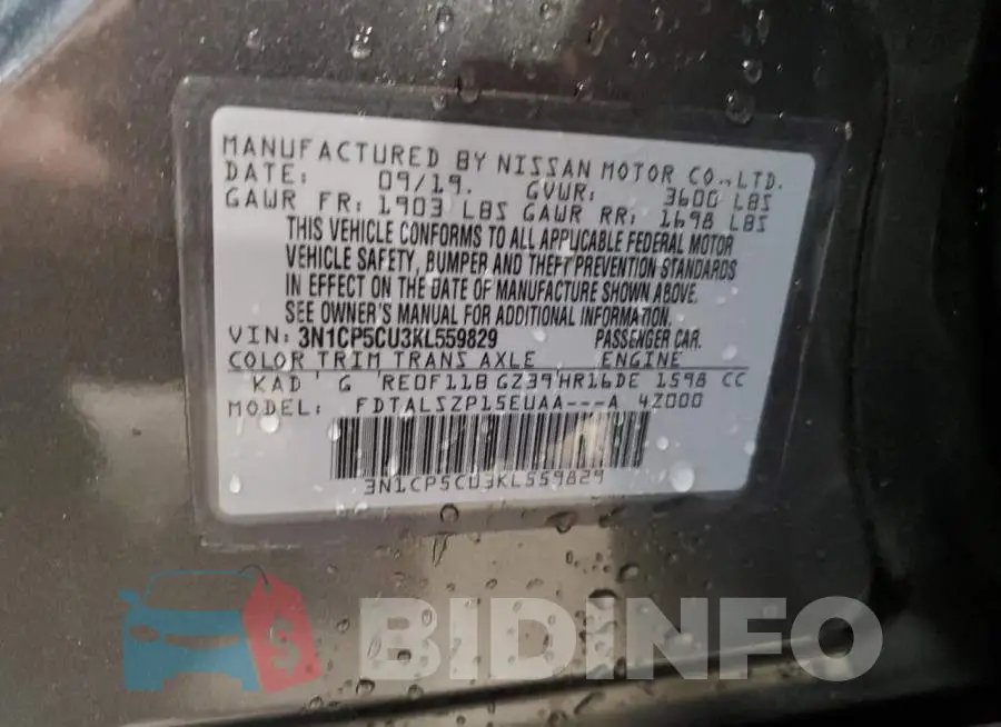 3N1CP5CU3KL559829 Photo# 13