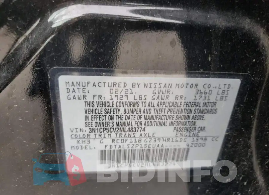 3N1CP5CV2ML483774 Photo# 10
