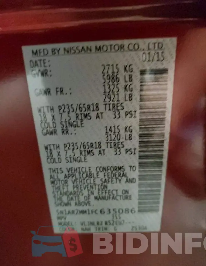 5N1AR2MM1FC635086 Photo# 12