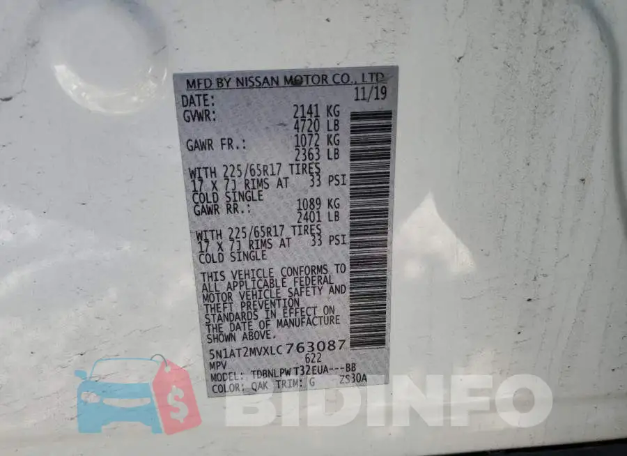 5N1AT2MVXLC763087 Photo# 14